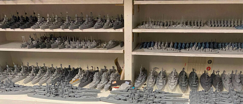 A collection of 1/1200 and 1/1250 scale model ships